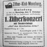 Zitherclub Moosburg 1.Konzert 1924